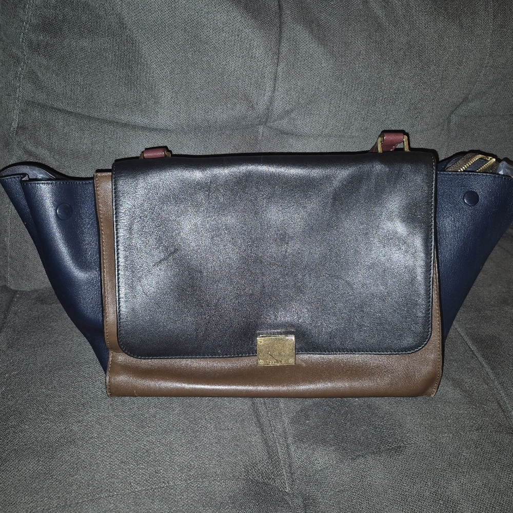 SOLD……Céline Trapeze Bag – Tri-Color Leather Handbag